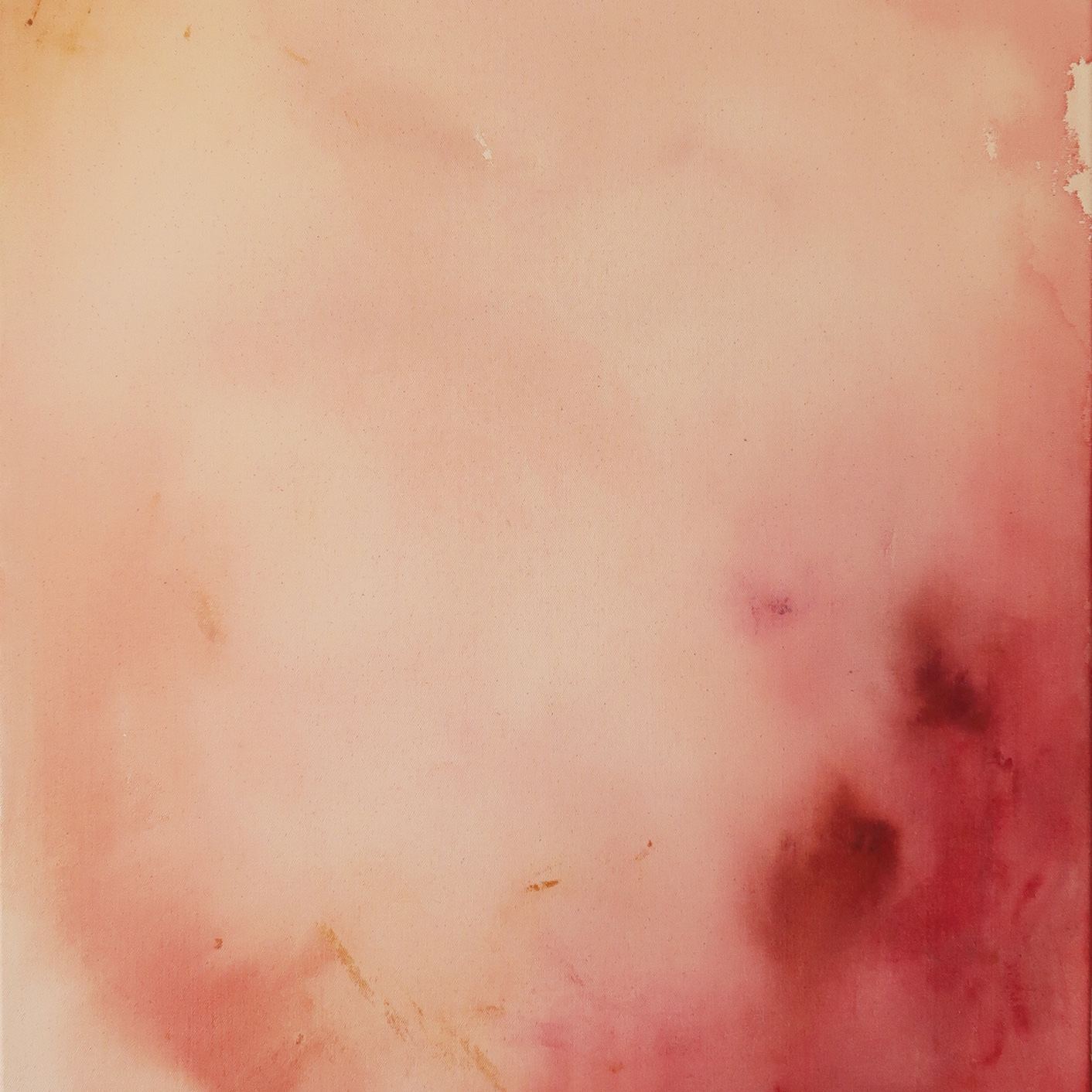 Detail of a painting in soft pink and red